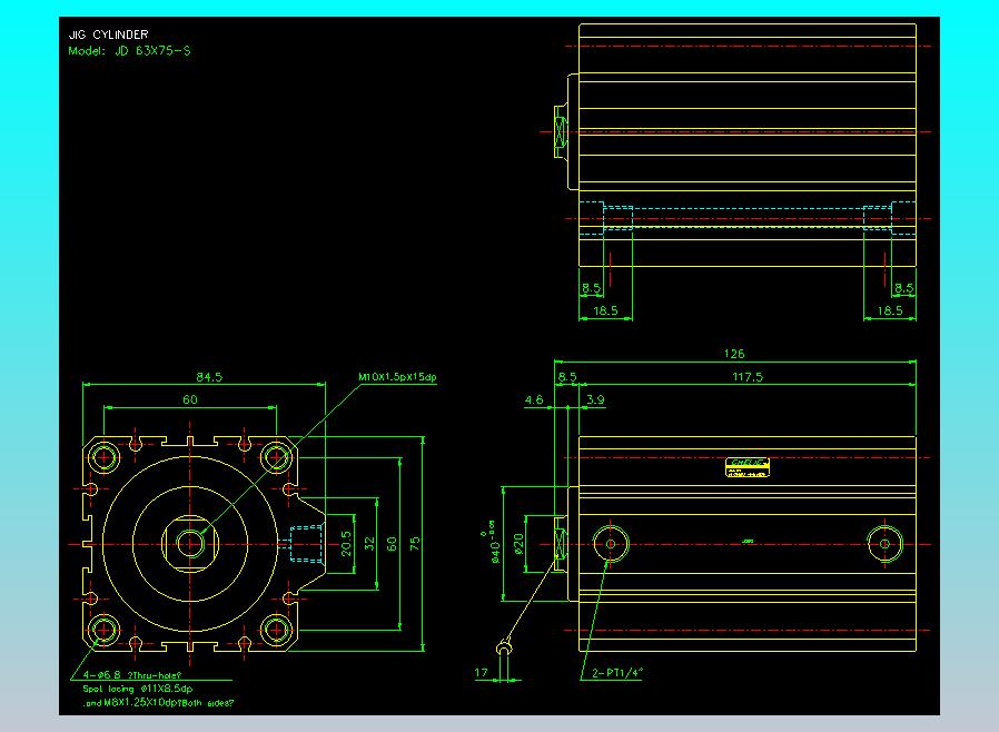 治具气缸2D-JD63x75-S