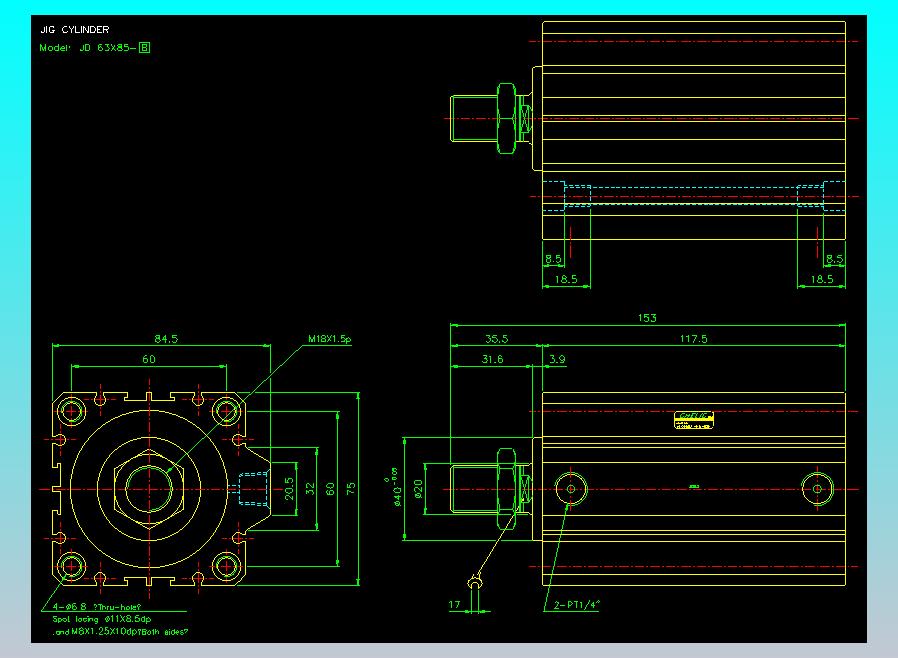 治具气缸2D-JD63x85-B