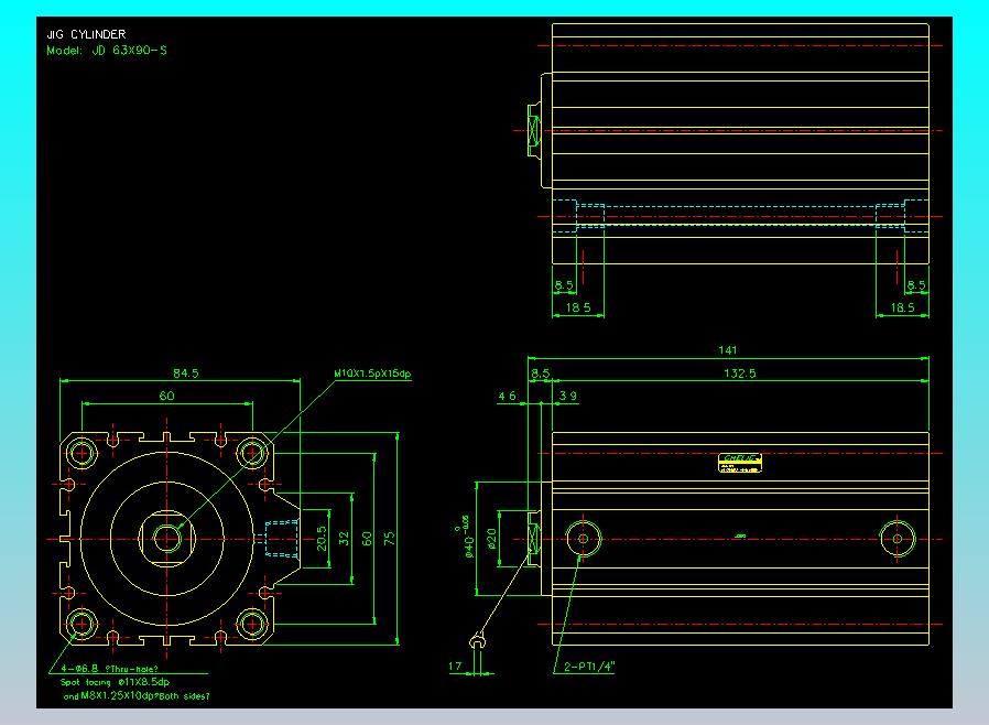 治具气缸2D-JD63x90-S