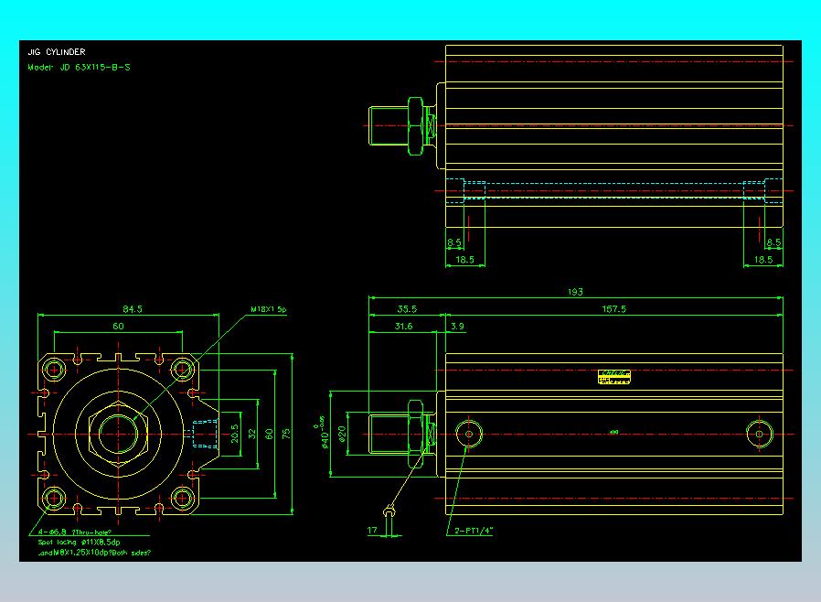 治具气缸2D-JD63x115-B-S