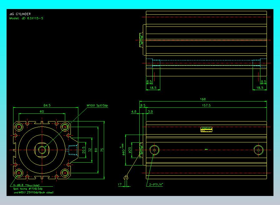 治具气缸2D-JD63x115-S