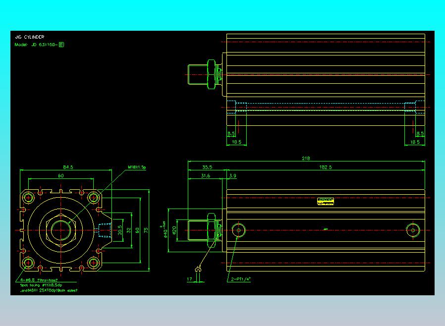 治具气缸2D-JD63x150-B