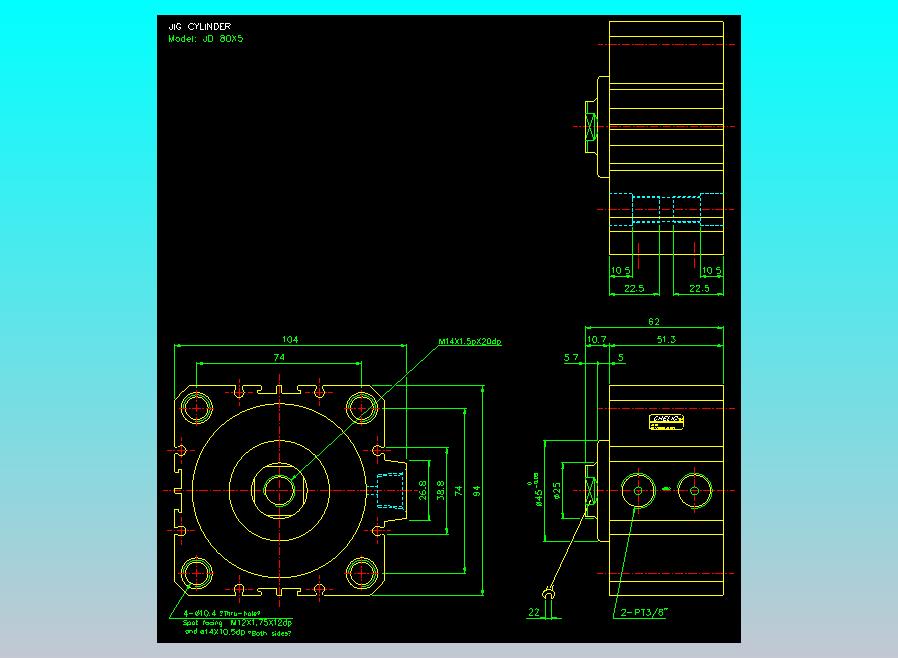 治具气缸2D-JD80x5