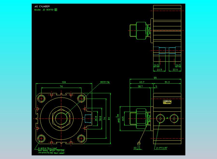 治具气缸2D-JD80x10-B
