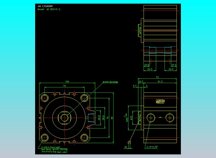治具气缸2D-JD80x10-S