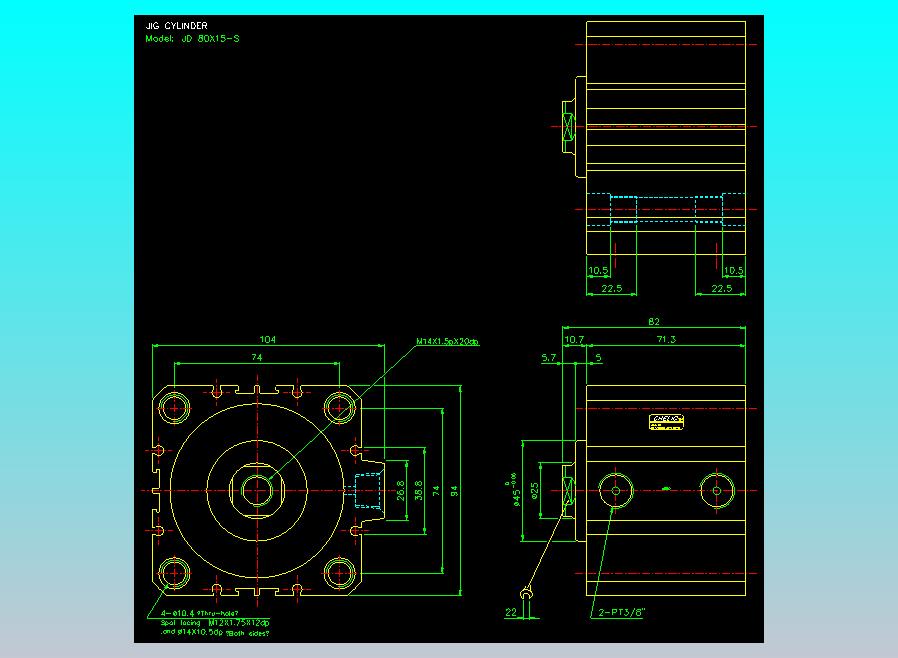 治具气缸2D-JD80x15-S