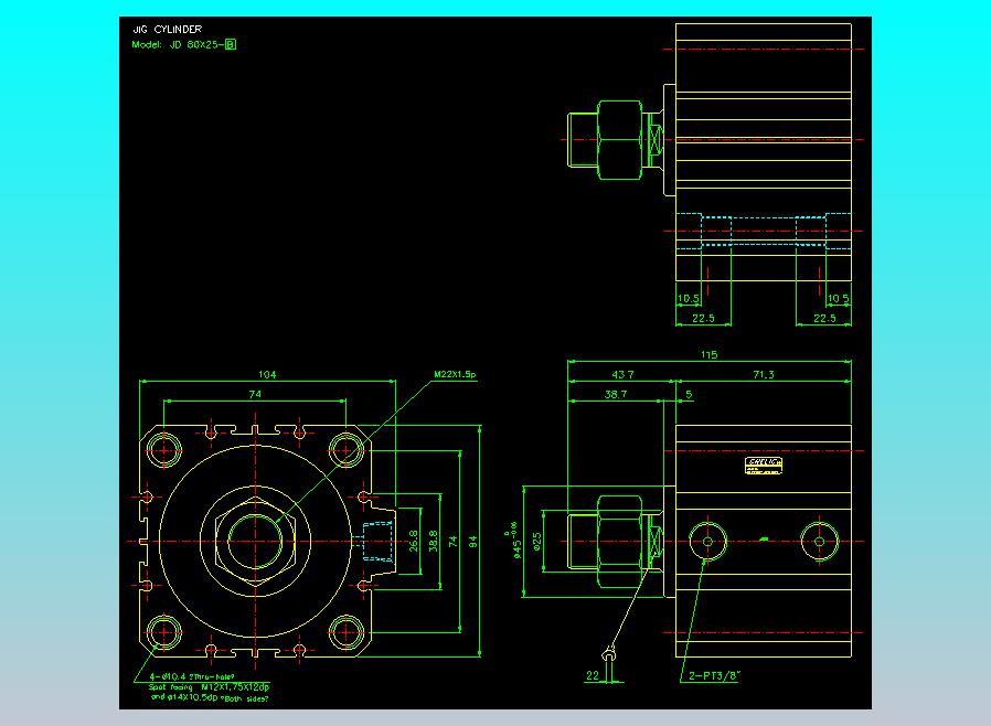 治具气缸2D-JD80x25-B