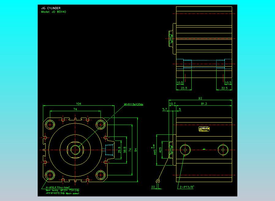 治具气缸2D-JD80x40