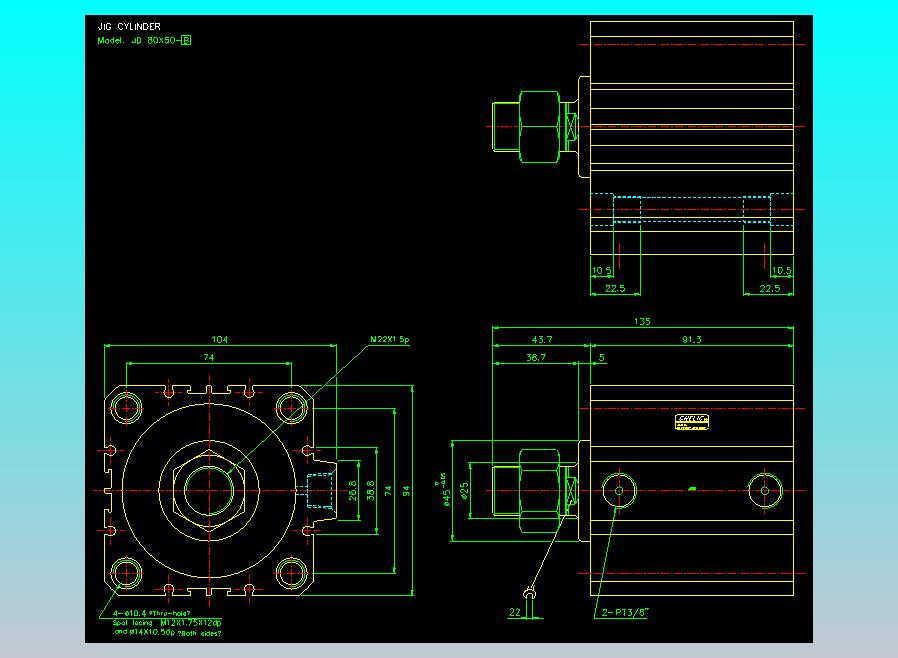 治具气缸2D-JD80x50-B