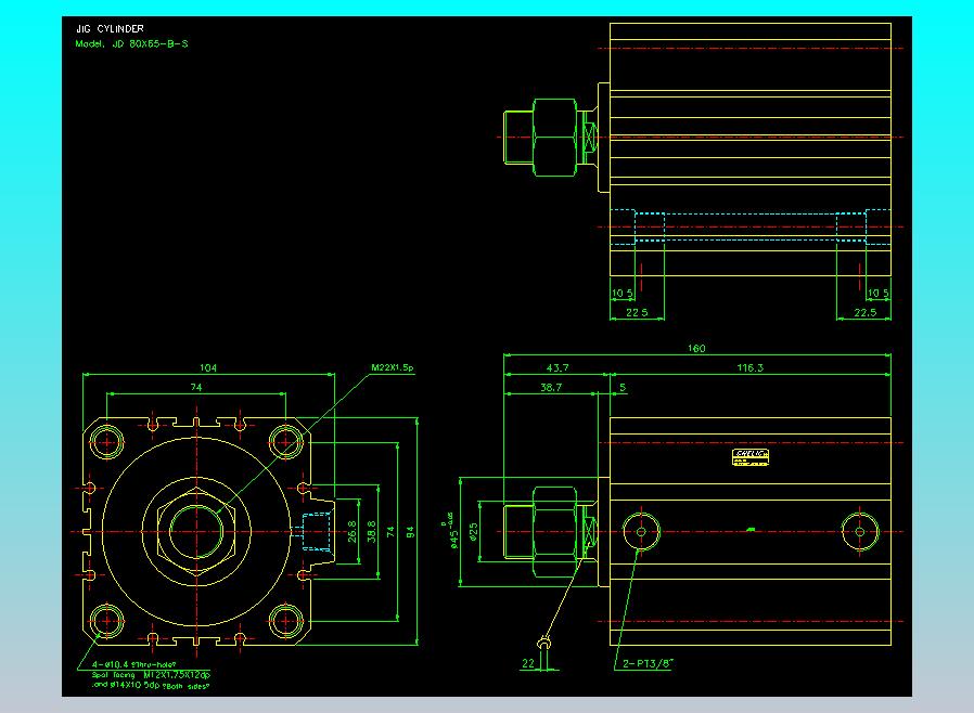 治具气缸2D-JD80x65-B-S