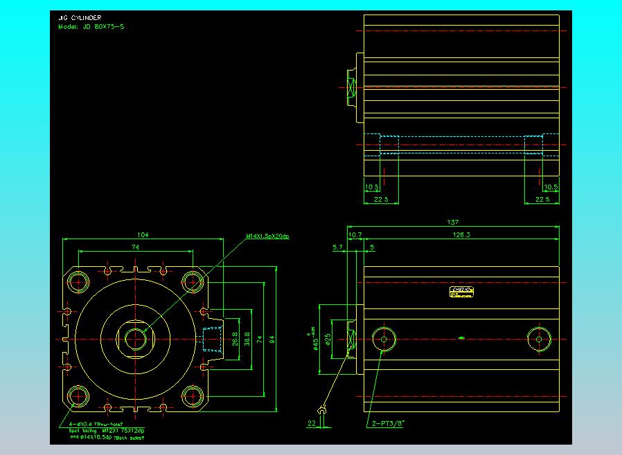 治具气缸2D-JD80x75-S