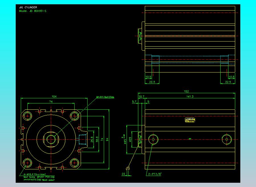 治具气缸2D-JD80x90-S