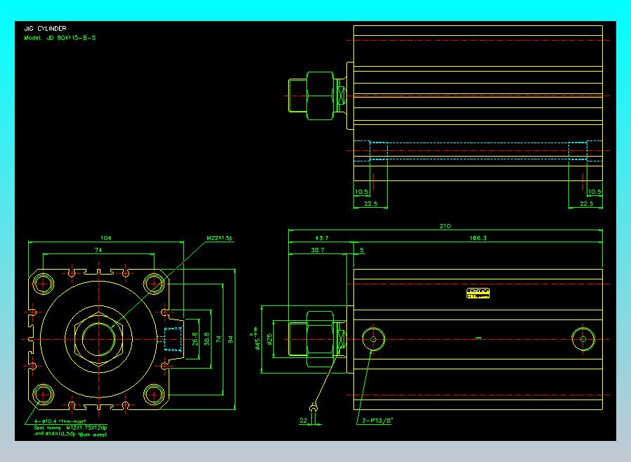 治具气缸2D-JD80x115-B-S