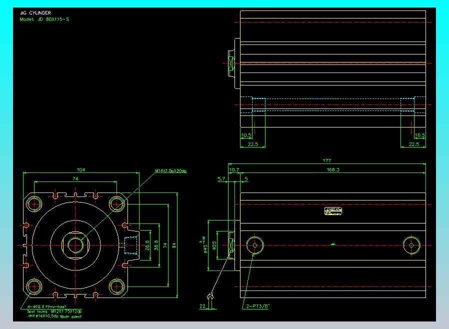 治具气缸2D-JD80x115-S