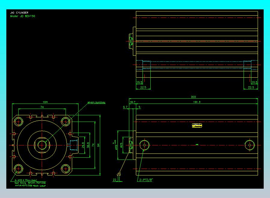 治具气缸2D-JD80x150