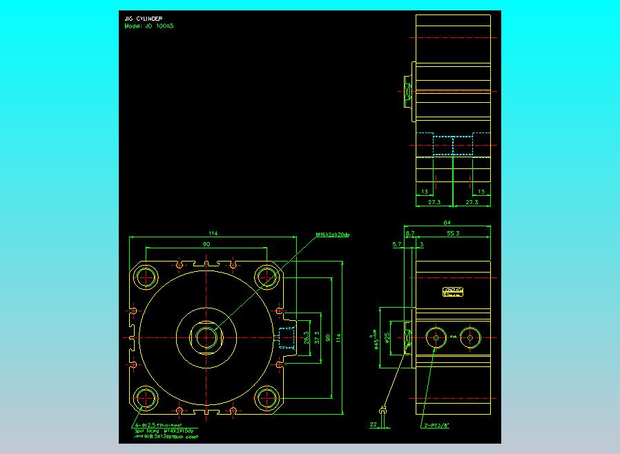 治具气缸2D-JD100x5
