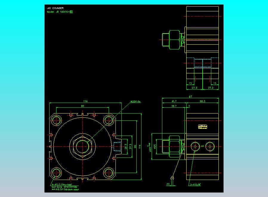 治具气缸2D-JD100x10-B