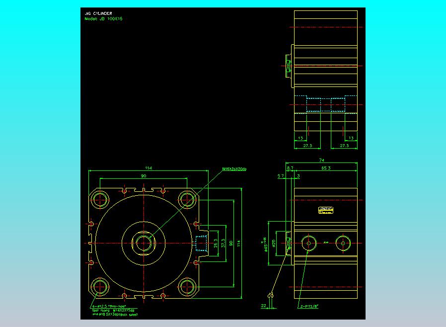治具气缸2D-JD100x15