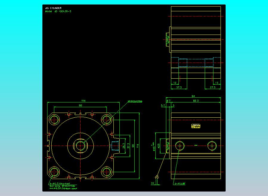 治具气缸2D-JD100x30-S