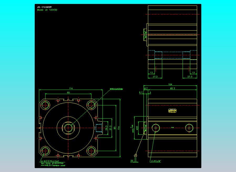 治具气缸2D-JD100x50