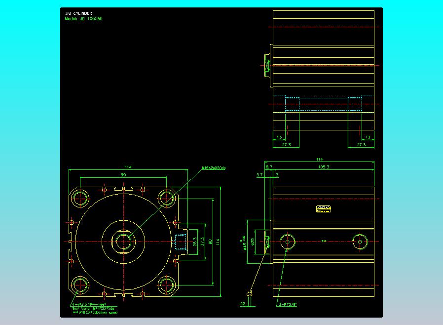 治具气缸2D-JD100x60