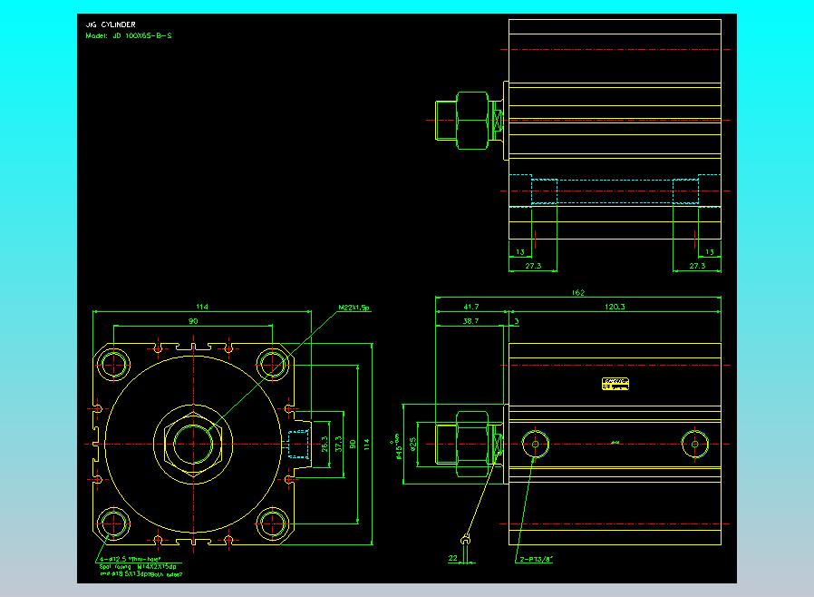 治具气缸2D-JD100x65-B-S