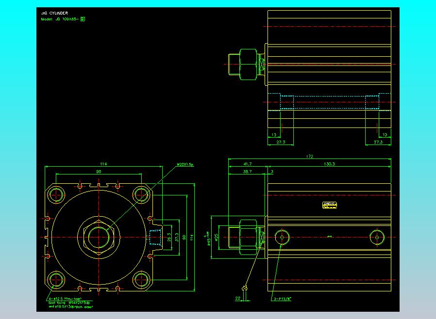 治具气缸2D-JD100x85-B