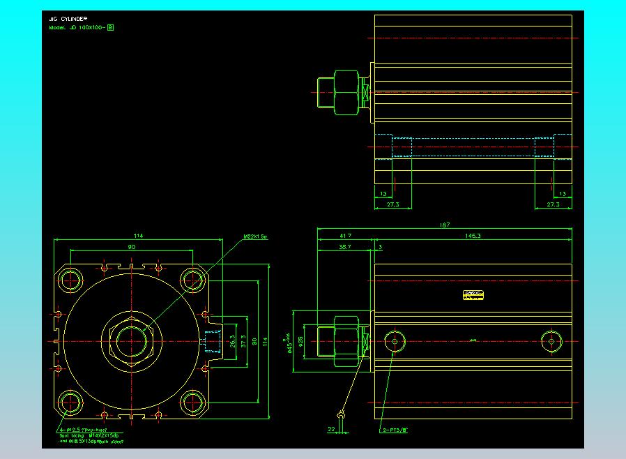 治具气缸2D-JD100x100-B