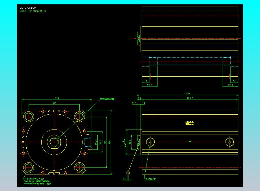 治具气缸2D-JD100x115-S