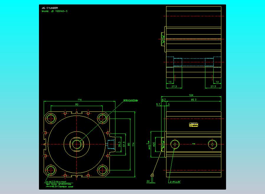 治具气缸2D-JD100x40-S