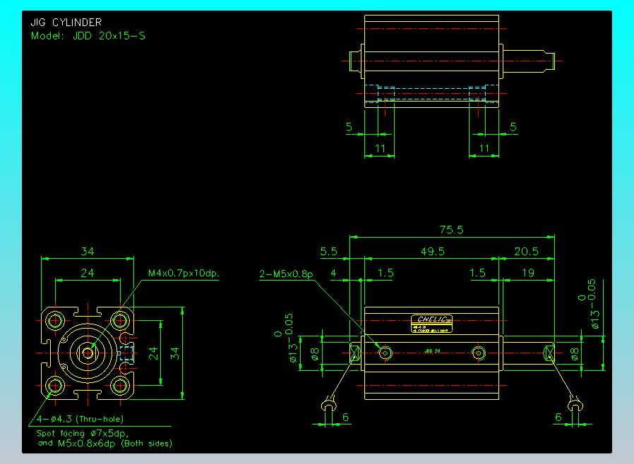 治具气缸2D-JDD20x15-S