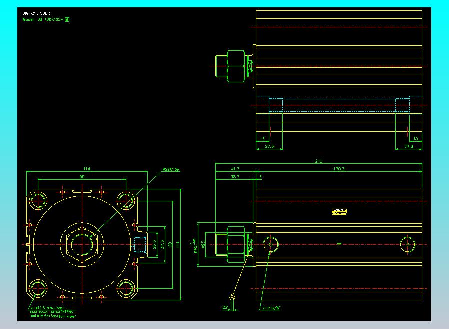 治具气缸2D-JD100x125-B