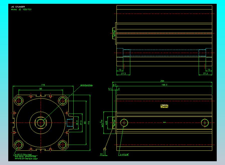 治具气缸2D-JD100x150