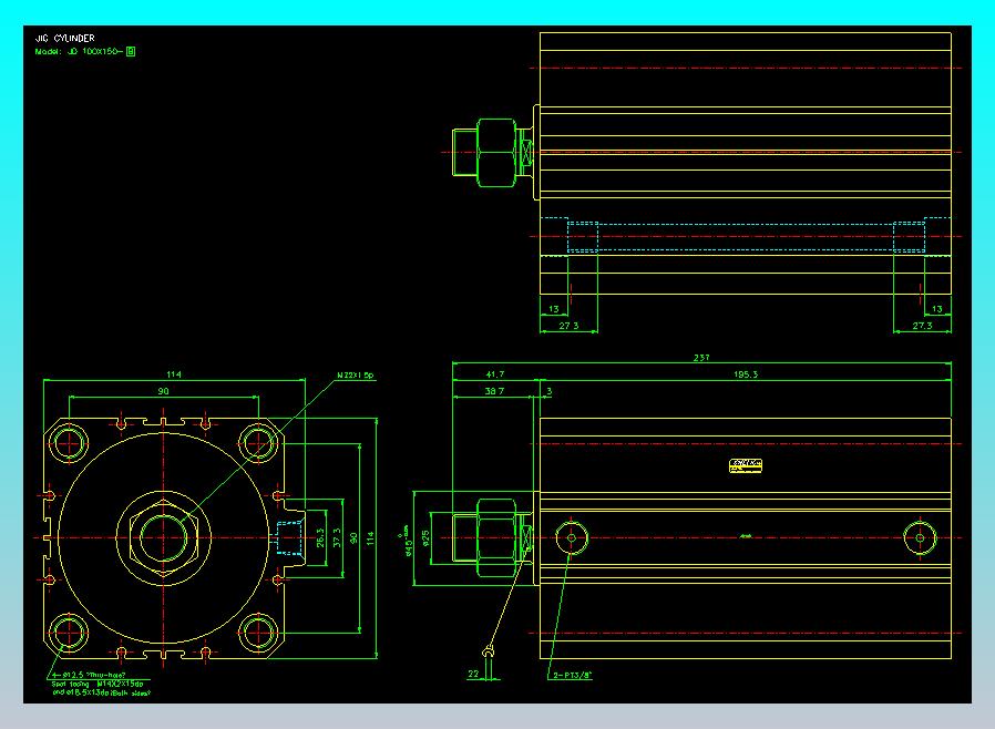 治具气缸2D-JD100x150-B