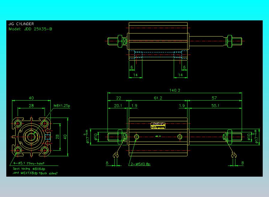 治具气缸2D-JDD25x35-B