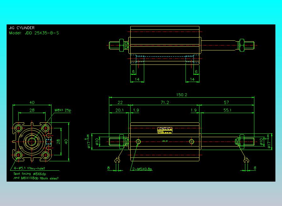 治具气缸2D-JDD25x35-B-S