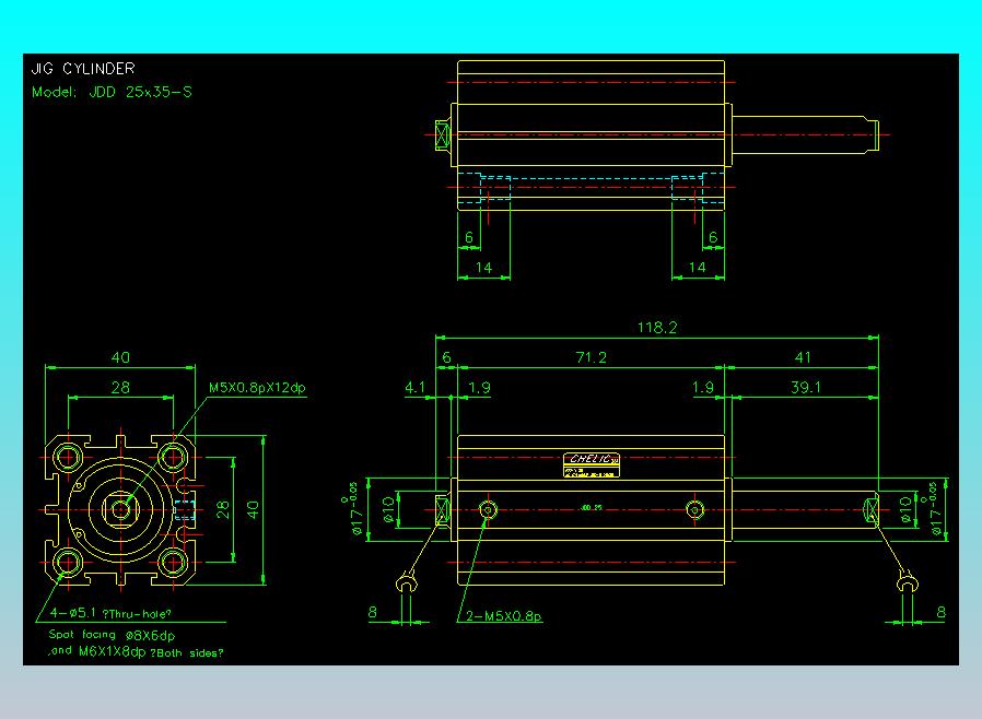 治具气缸2D-JDD25x35-S