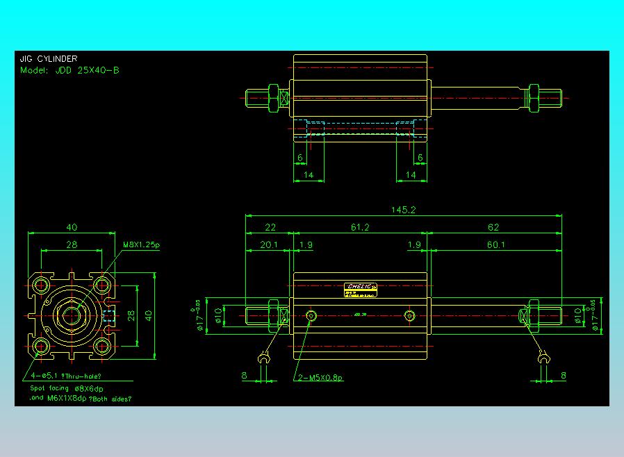 治具气缸2D-JDD25x40-B