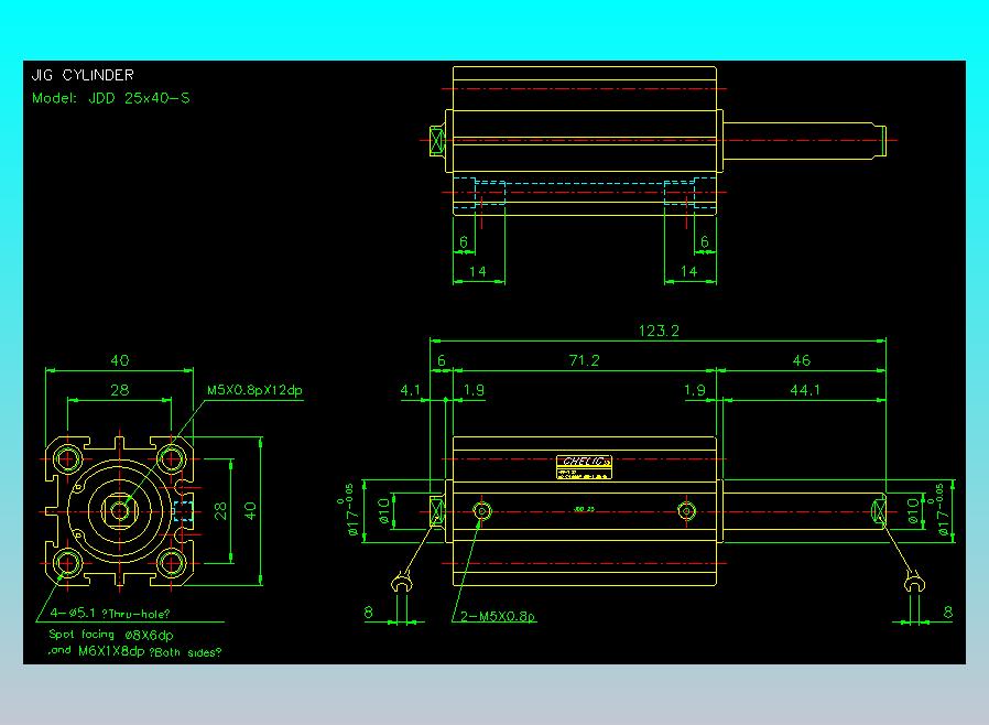 治具气缸2D-JDD25x40-S