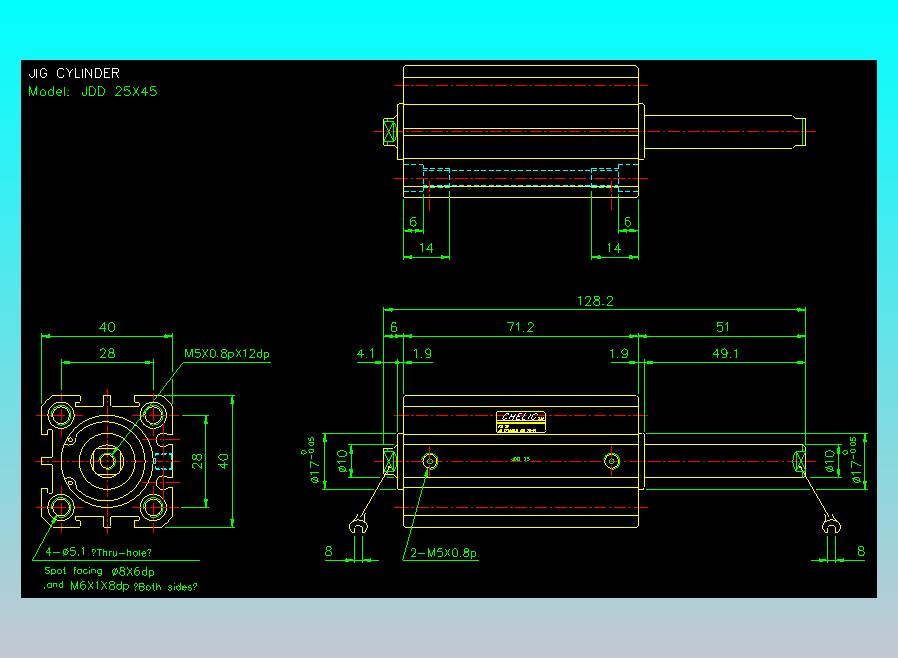 治具气缸2D-JDD25x45