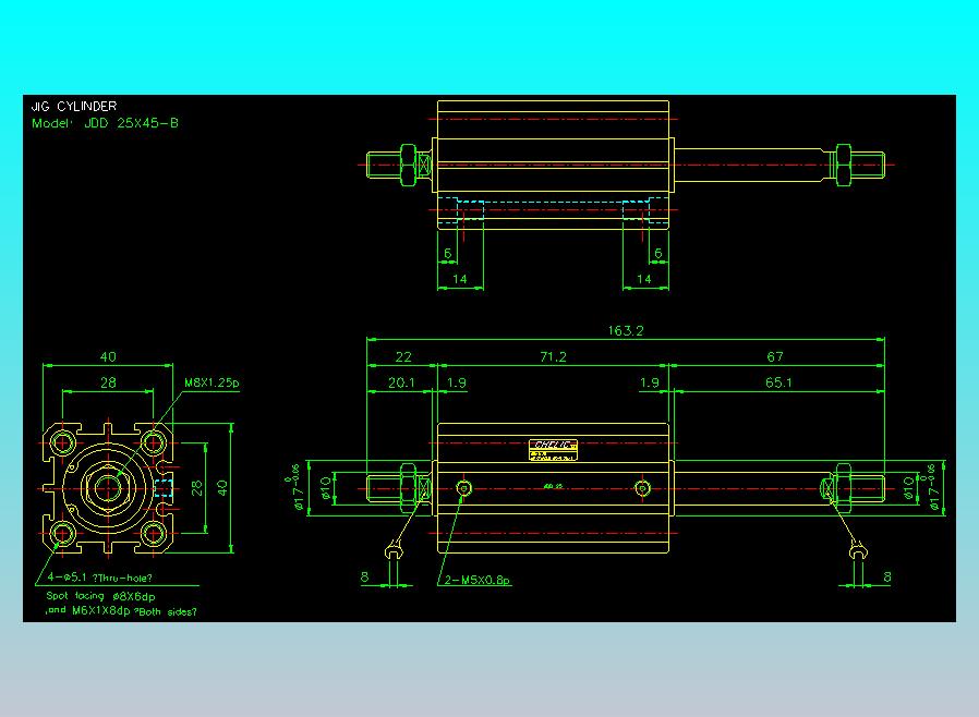 治具气缸2D-JDD25x45-B