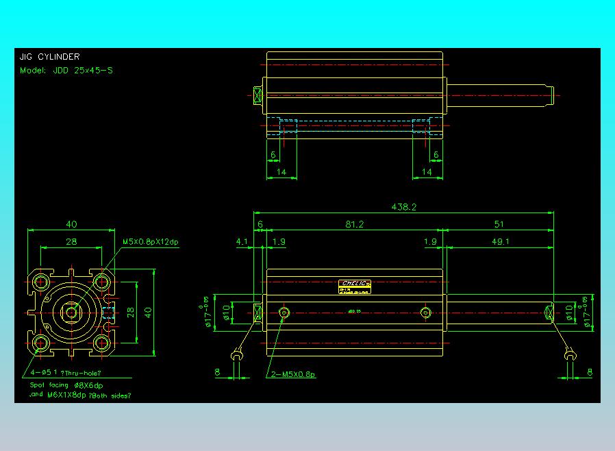 治具气缸2D-JDD25x45-S