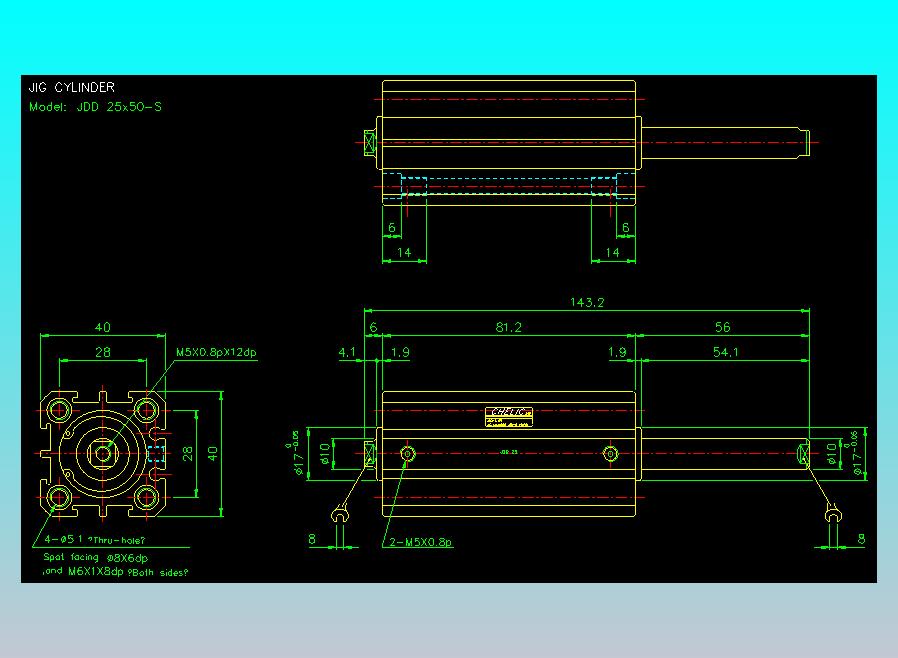 治具气缸2D-JDD25x50-S