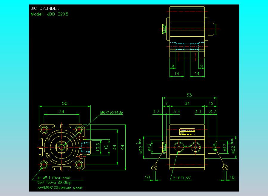 治具气缸2D-JDD32x5
