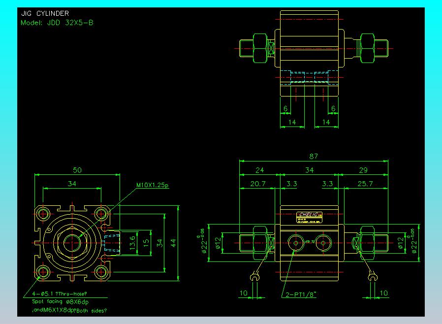 治具气缸2D-JDD32x5-B