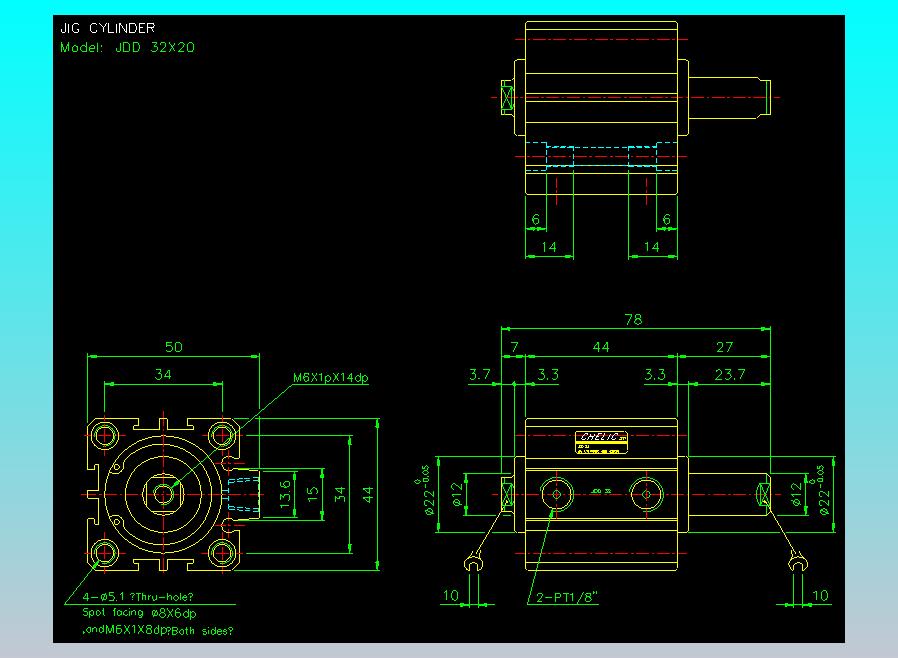 治具气缸2D-JDD32x20