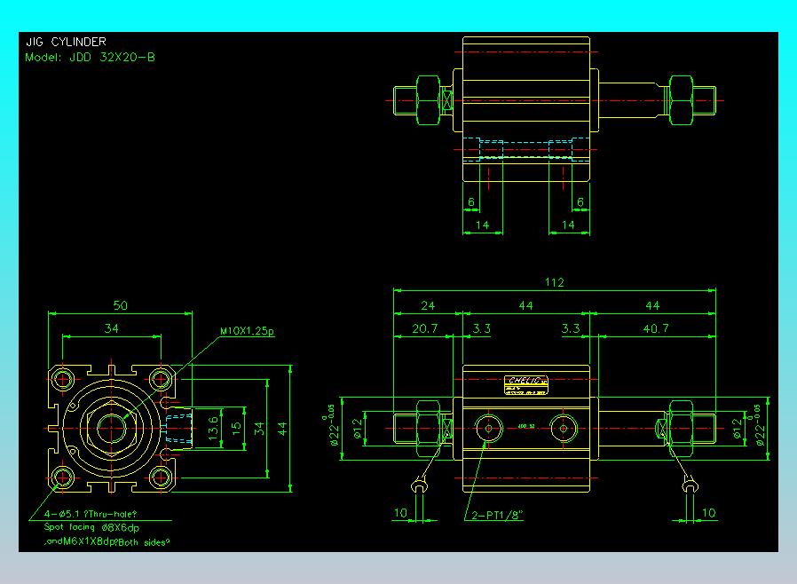 治具气缸2D-JDD32x20-B