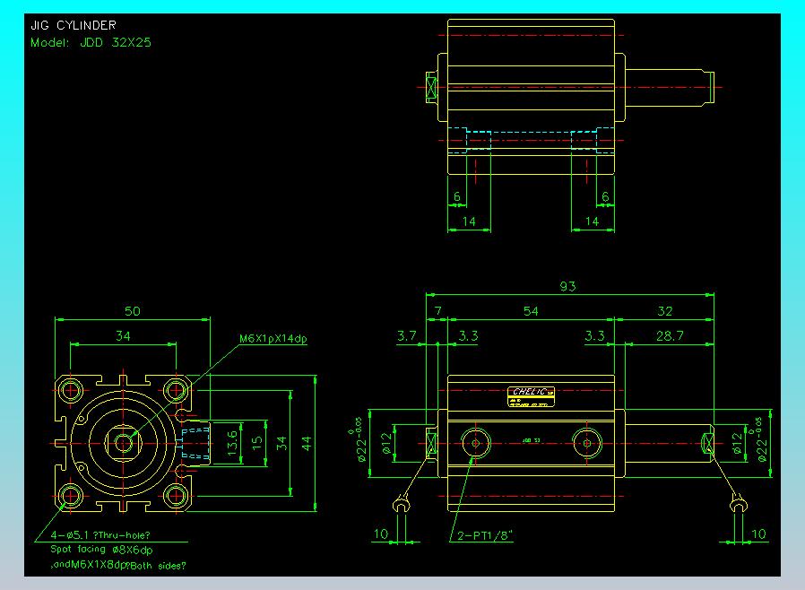 治具气缸2D-JDD32x25