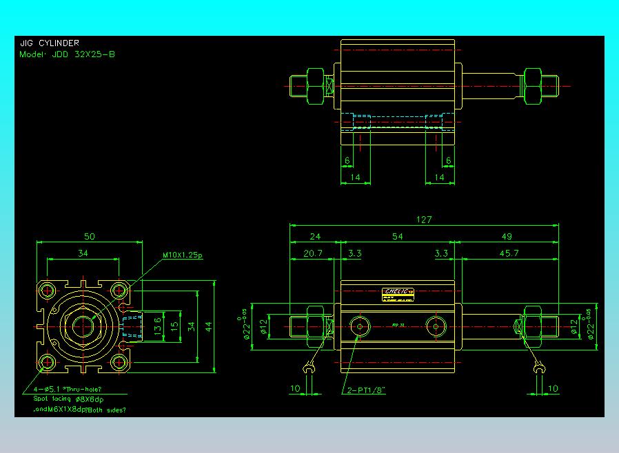 治具气缸2D-JDD32x25-B