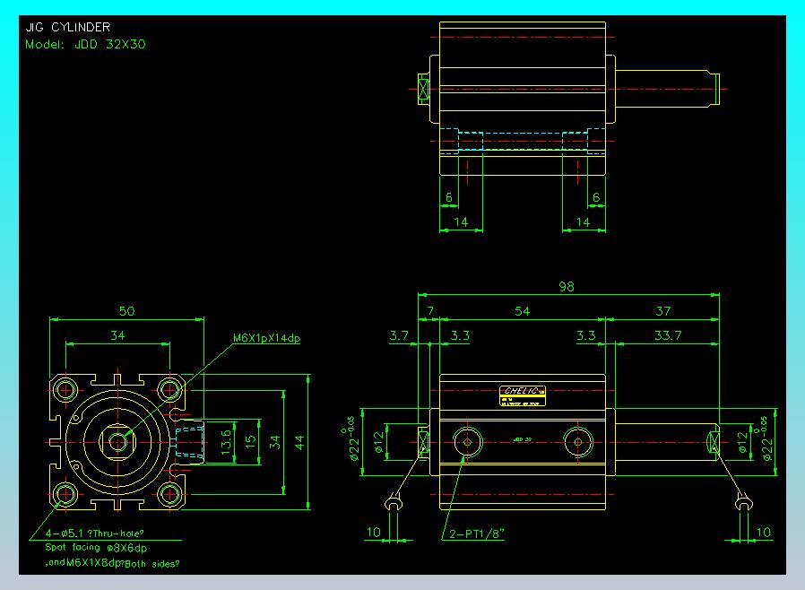 治具气缸2D-JDD32x30
